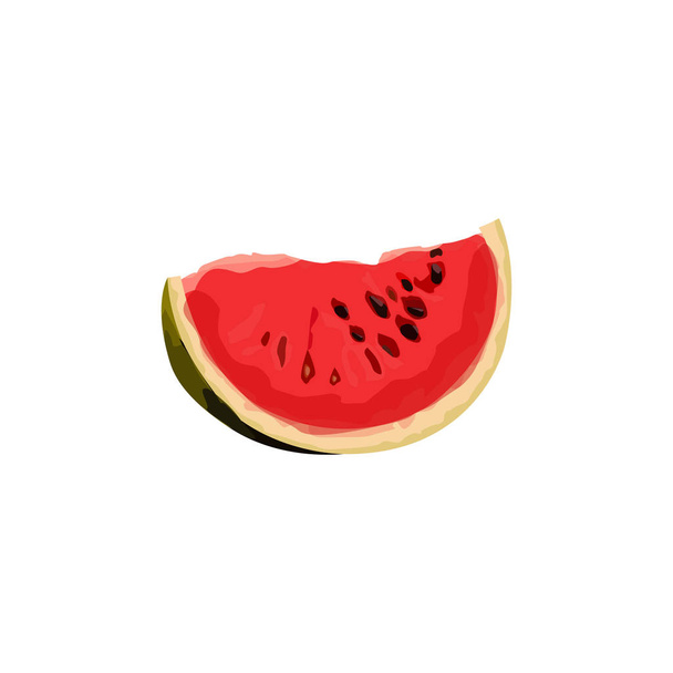 isolierte Wassermelonenscheibe Illustration auf weißem Hintergrund im Vektor - Vektor, Bild