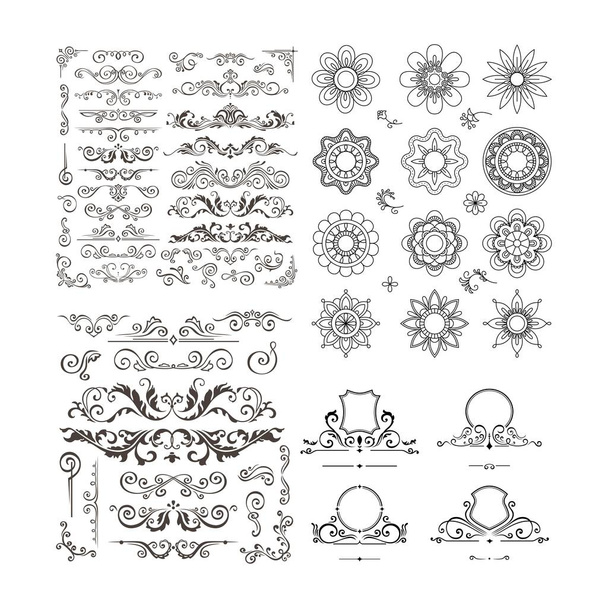 set of frame ornament logo design vector - Вектор,изображение