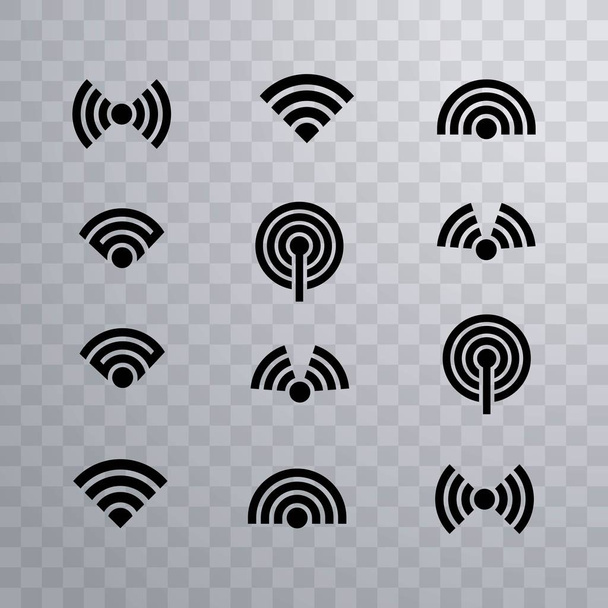 set van draadloze wifi logo ontwerp vector - Vector, afbeelding