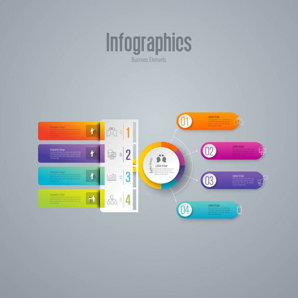 business infographic modern logo design template vector - Vector, Image