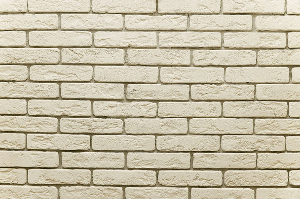 Beige brick wall background texture - Fotoğraf, Görsel
