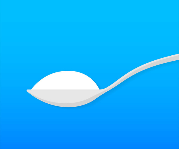 Pour. Spoon with sugar. Baking and cooking Ingredients. Vector stock illustration. - Vector, Image