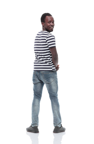 stylish young man looking back. isolated on white - Foto, Imagem