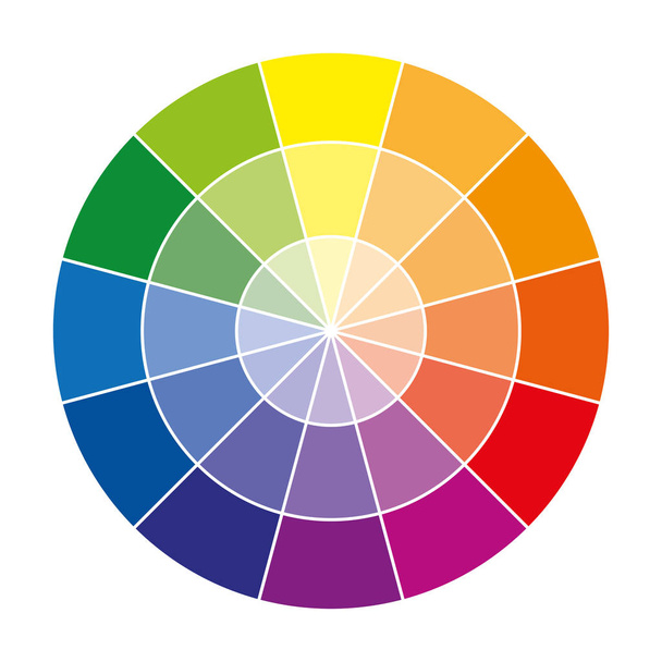 Color wheel or color circle with twelve colors - Vector, Image