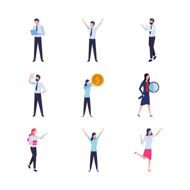 avatar business people icon set - Vector, Image