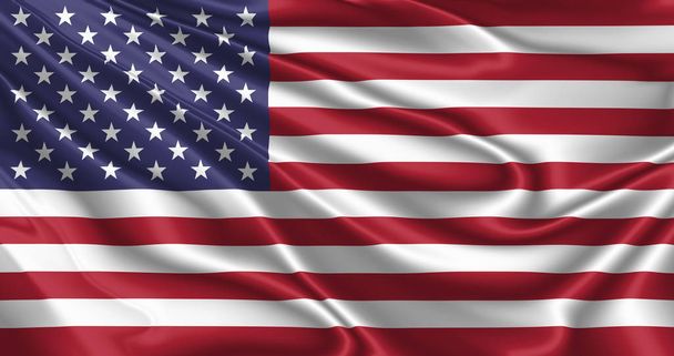 Amerika Birleşik Devletleri bayrağı 3 boyutlu resimde rüzgarda savruldu - Fotoğraf, Görsel