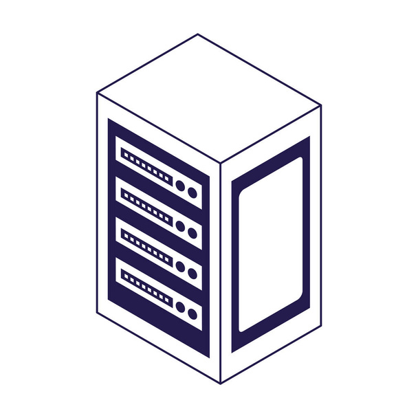icono del centro del servidor de datos, diseño plano
 - Vector, imagen
