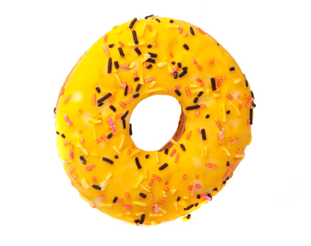 delicioso donut amarillo aislado en el blanco
 - Foto, imagen