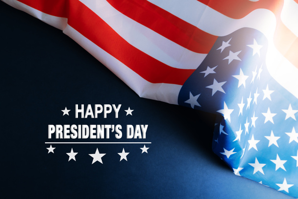 Presidents day celebrate on america flag background - Photo, Image