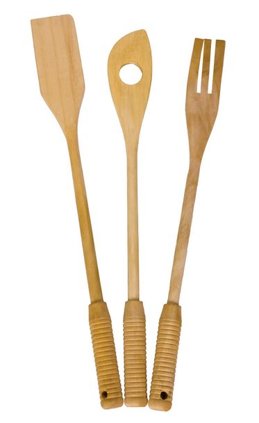 Close-up of wooden utensils - Foto, Imagen