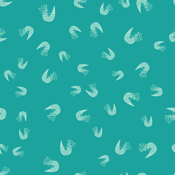 Green Fresh frozen fish steak icon isolated seamless pattern on green background. Vector Illustration - Vector, Image