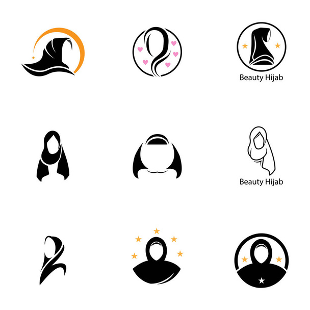 Muslimah hijab Logo template vector illustration design - Vector, Image