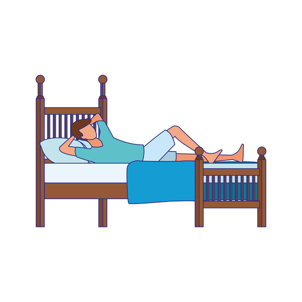 avatar βρίσκεται άνθρωπος στο κρεβάτι εικονίδιο - Διάνυσμα, εικόνα