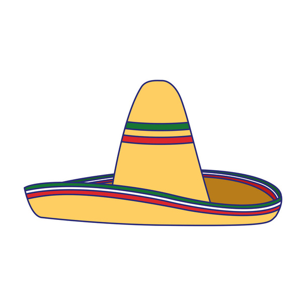 Elszigetelt mexikói kalapvektor kialakítása - Vektor, kép