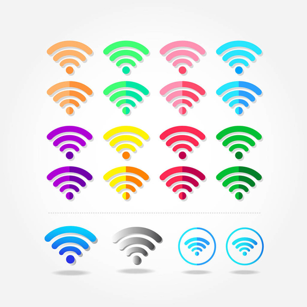 Εικονίδιο Wifi για υπολογιστή και σύνδεση του κόσμου. - Διάνυσμα, εικόνα