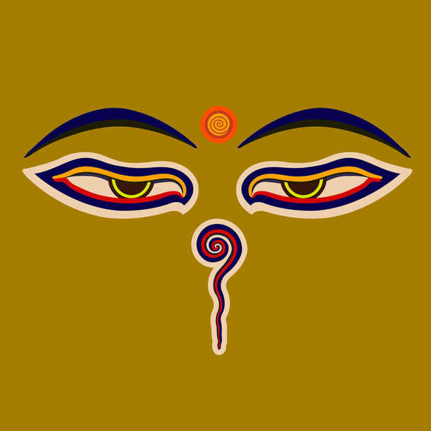 Ojos de buda y belives budistas gran vector ilustración
. - Vector, Imagen