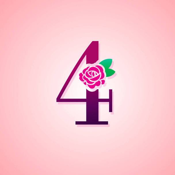 Letter with Rose Flower for beauty and fashion logo. - Vector, Image