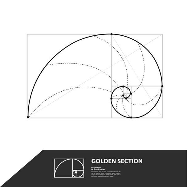 Zlatý poměr pro kreativní design vektorové ilustrace. - Vektor, obrázek