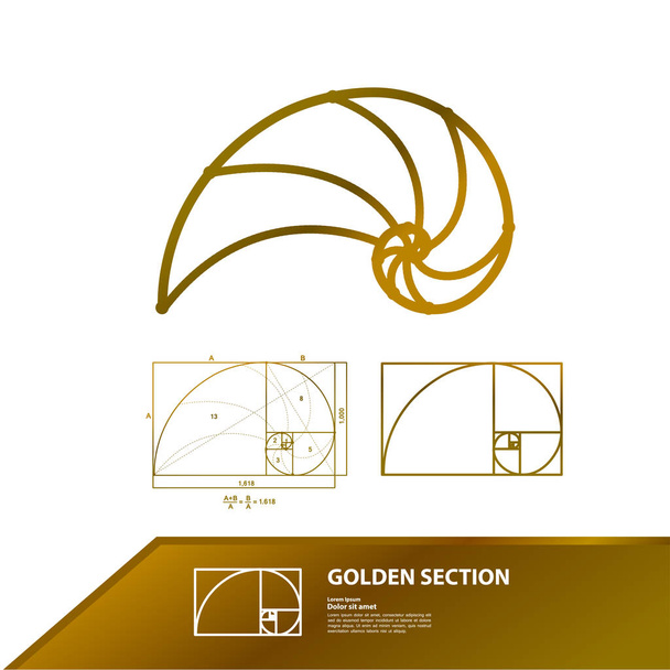 Goldener Schnitt für kreative Designvektorillustration. - Vektor, Bild