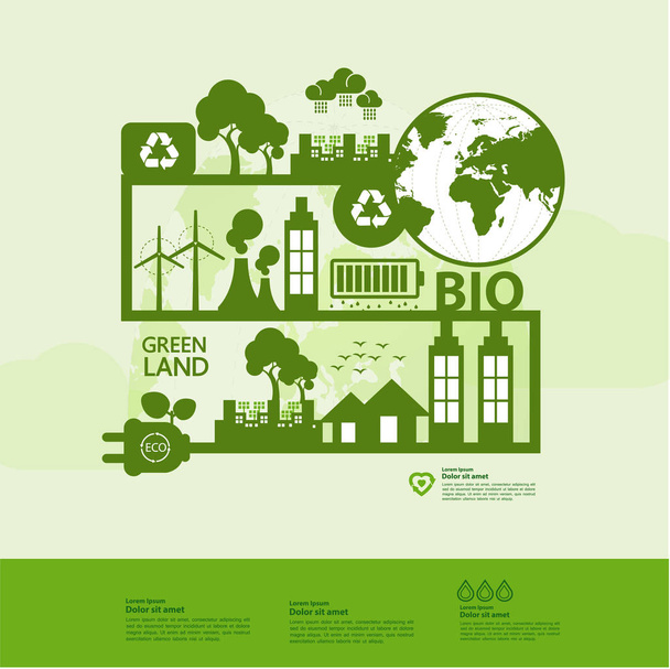 Врятуйте світ разом зелена екологія Векторні ілюстрації
. - Вектор, зображення
