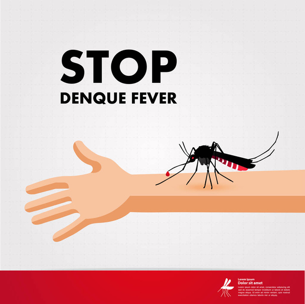Zatrzymać gęstą gorączkę i zatrzymać ilustrację wektora komara. - Wektor, obraz