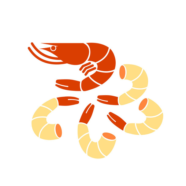 frische Garnelen für Meeresfrüchte Logo-Vektor. - Vektor, Bild