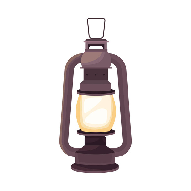 camping lantaarn icoon, plat ontwerp - Vector, afbeelding
