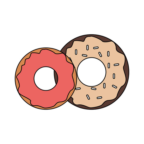 icône de beignets sucrés, design plat
 - Vecteur, image