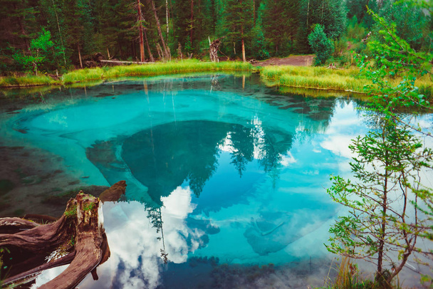 horké jarní jezero v Altai Republic v Rusku - Fotografie, Obrázek