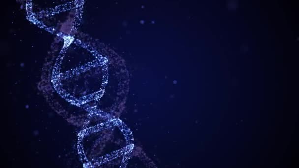 遺伝学遺伝学の概念。祖先の遺伝的形質を持つ粒子からなるDnaの3Dアニメーション. - 映像、動画