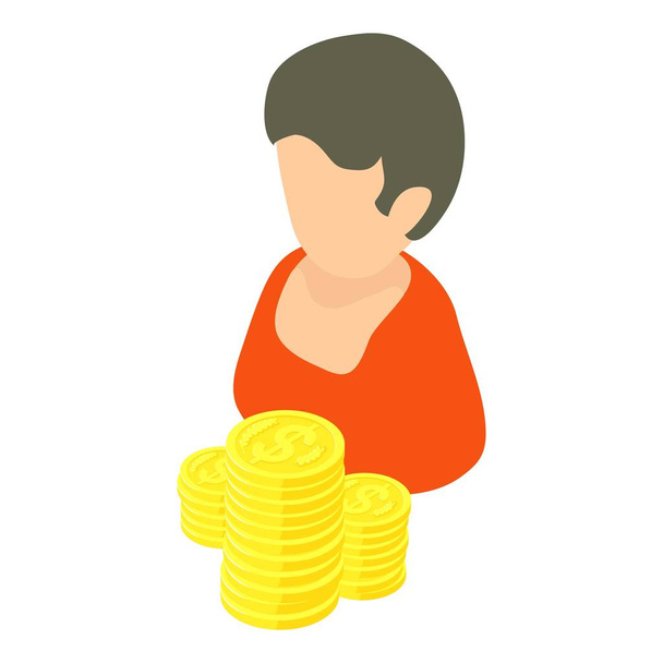 Ikone des Familienbudgets, isometrischer Stil - Vektor, Bild