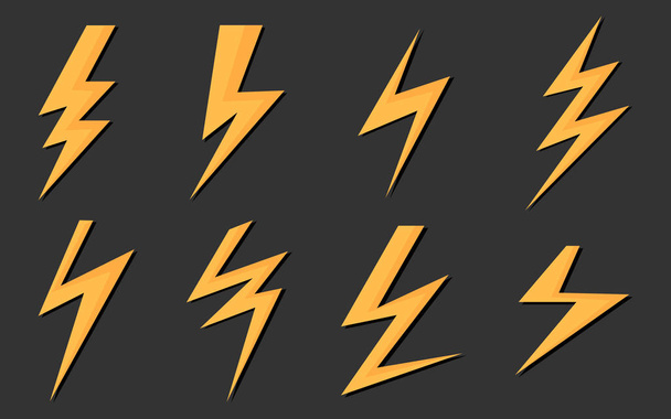 Flash 3d Icon Yellow Lightning Theme Na černém a lesklém pozadí pro zlevněný banner Reklamní prodej produktů. Eps 10 - Vektor, obrázek