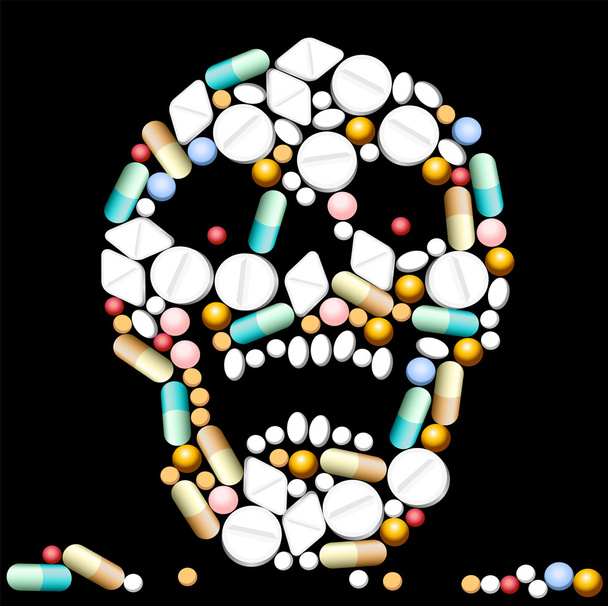 錠剤の頭蓋骨 - ベクター画像