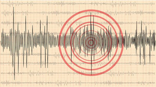Antecedentes del terremoto. sismografía para medición sísmica. - Vector, imagen
