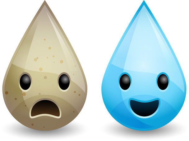Vector dirty and clean water drops - Vector, Image