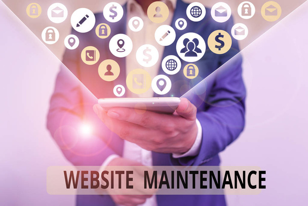 Word writing text Website Maintenance. Business photo showcasing act of regularly checking your website for issues - Photo, Image