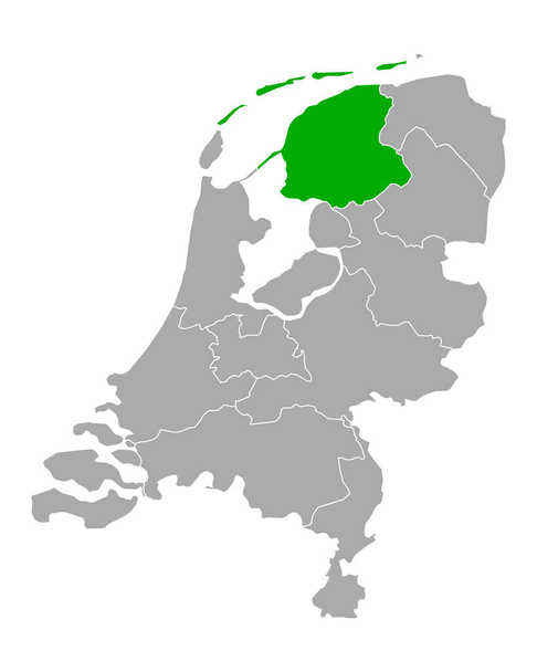 Χάρτης του Friesland στην Ολλανδία - Διάνυσμα, εικόνα