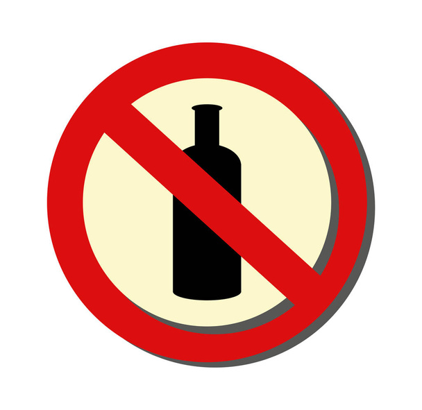 No bottle sign. Vector icon. - Vector, Image