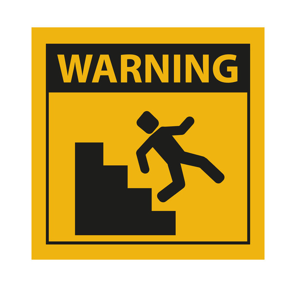a cair do sinal das escadas. ícone vetorial
 - Vetor, Imagem