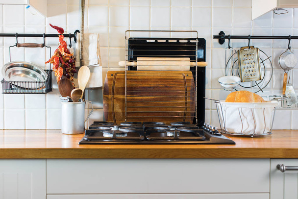 Kitchen accessory chopping board tray spoon plate - Φωτογραφία, εικόνα