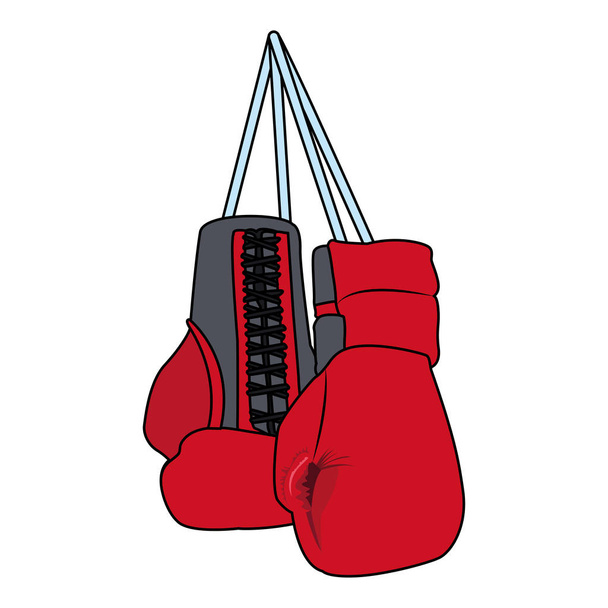 boxing gloves hanging icon - Vector, Image