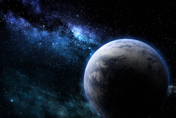 абстрактна космічна ілюстрація, планета Земля і чарівне сяйво яскравих зірок в туманності
 - Фото, зображення