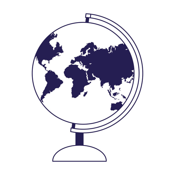 Ícone do globo terrestre, design plano
 - Vetor, Imagem