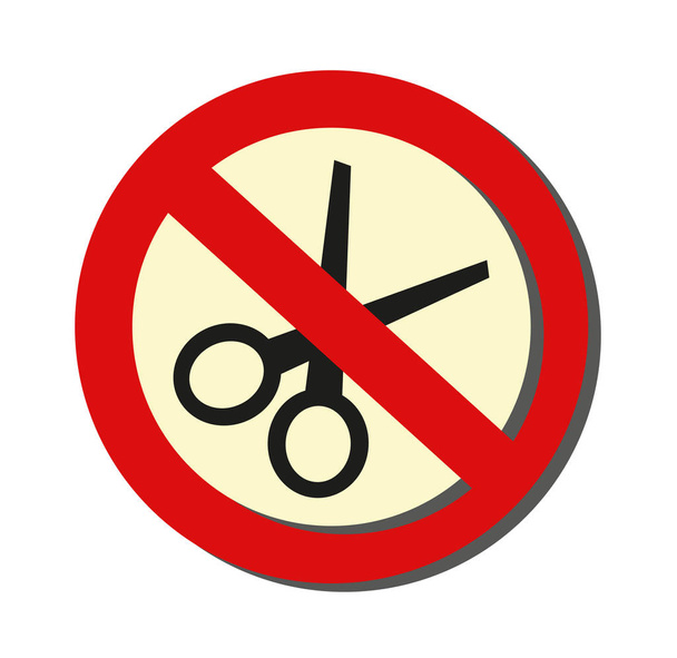 No scissors sign. Vector icon. - Vector, Image