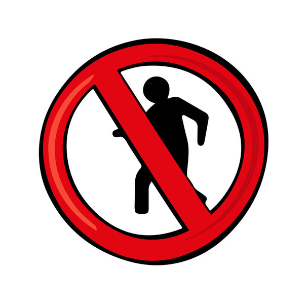 No walking traffic sign. Vector icon - Vector, Image