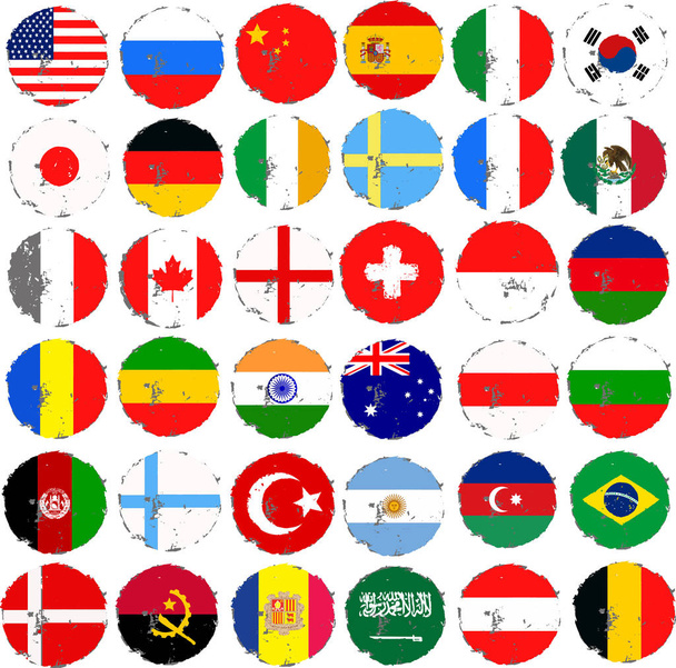 Brush strokes effect with  flags. - Vector, Image