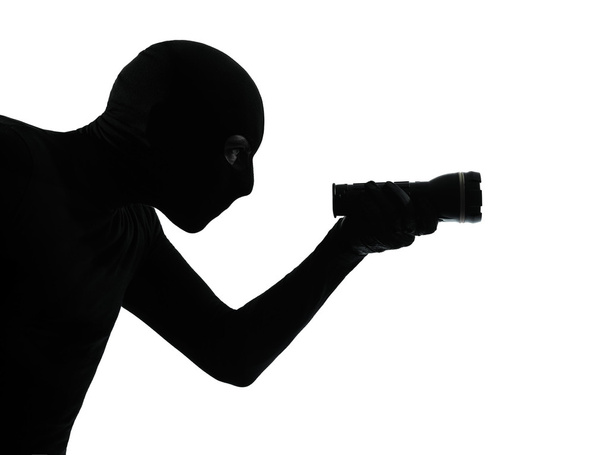 thief criminal burglar portrait silhouette masked - Foto, afbeelding
