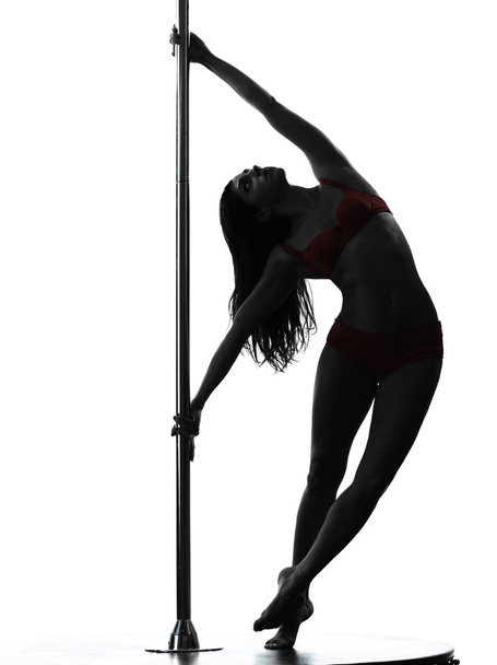 woman pole dancer silhouette - Foto, Imagem