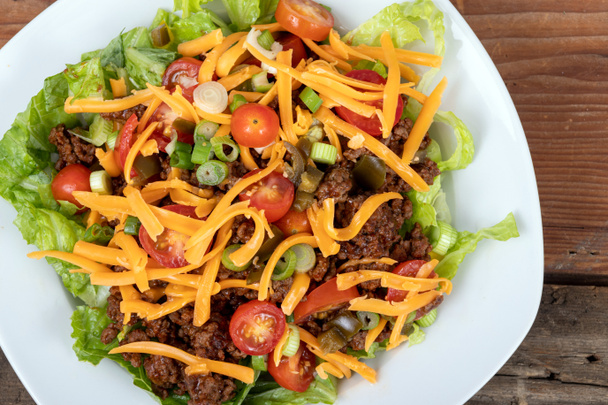 salade de tacos de bœuf plat bol
 - Photo, image