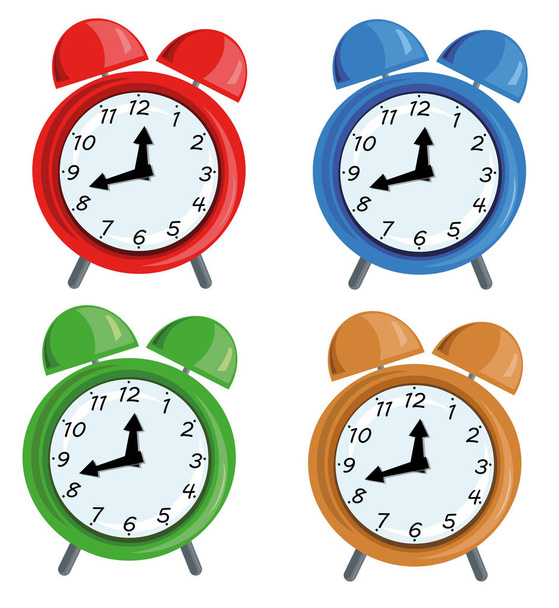 Colorful table clock set. - Vector, Image